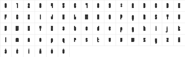 K5 Regular  glyph index