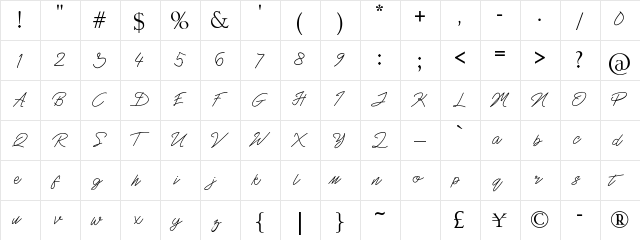 Netizen Regular  glyph index