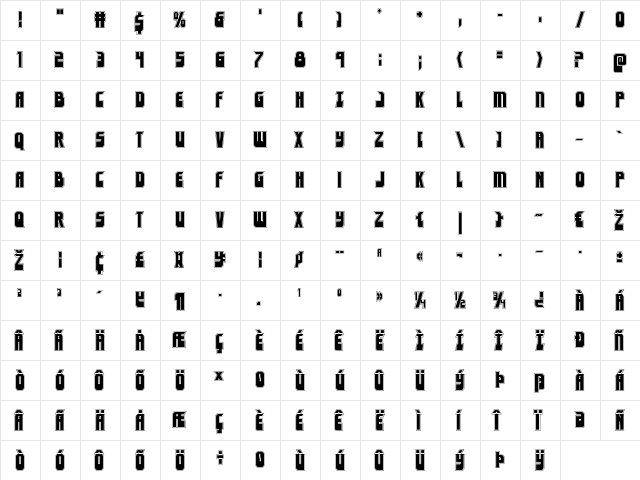 Eldebaran Academy Regular  glyph index