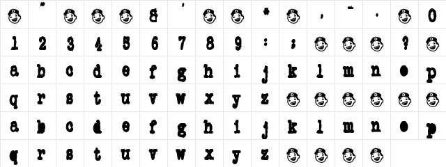OneAfter909 Regular  glyph index