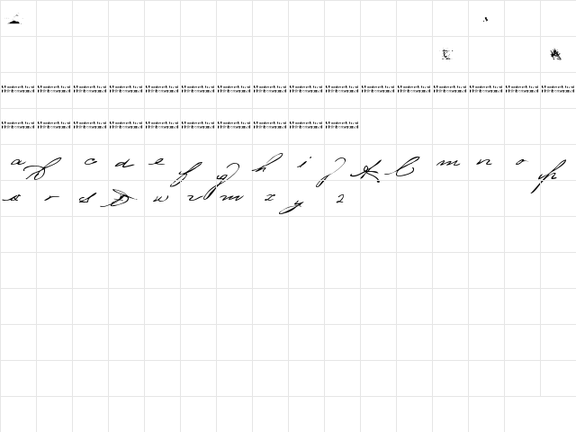 bedtime stories Regular  glyph index