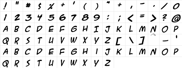 Dheer Vihi Regular  glyph index
