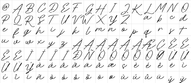 Rocket Clouds DEMO Regular  glyph index