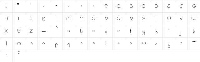 Aquamarine Regular  glyph index