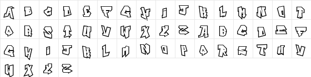 Alphabet City Regular  glyph index