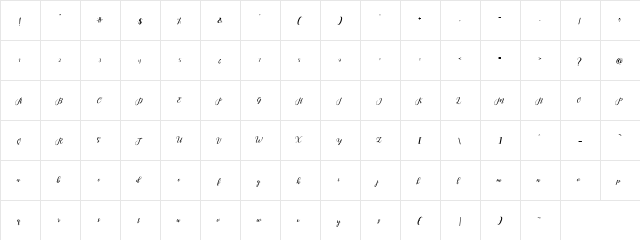 Hello Junita Regular  glyph index
