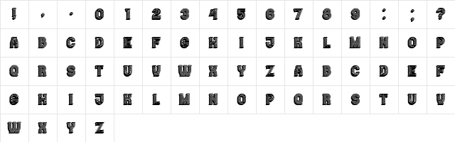 Casino 3D Lines Marquee Regular  glyph index