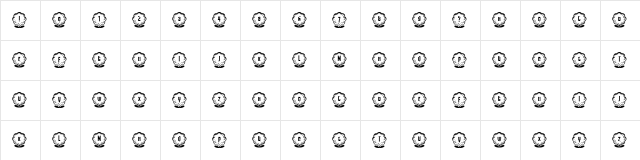 Flower Capitals 3 Regular  glyph index