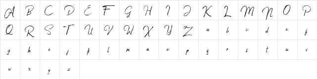Jacklyne Regular  glyph index