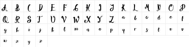 Alissya Regular  glyph index