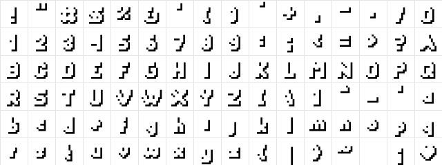 YetBumblerShadow Medium  glyph index