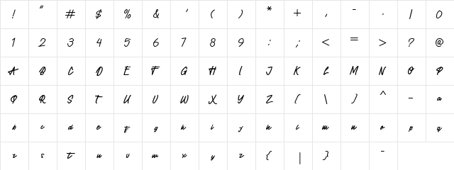 Created Regular  glyph index