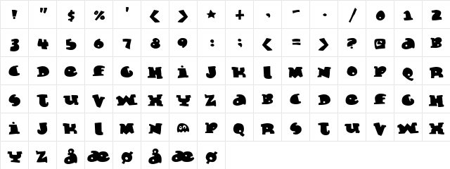 Marmelade Guys Regular  glyph index