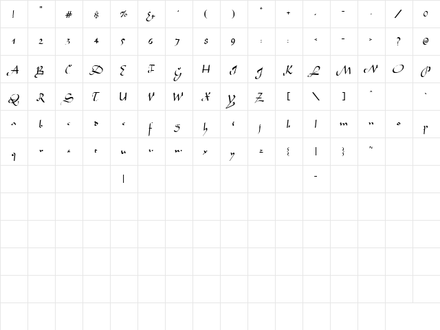 Arabian Regular  glyph index