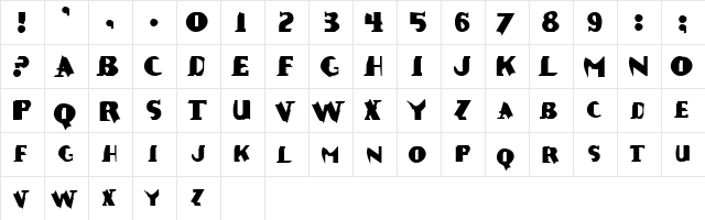 Erosion Regular  glyph index