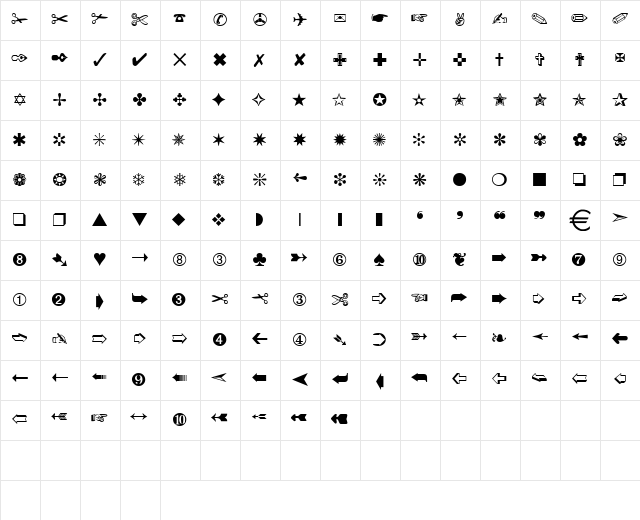 Dingthings3 Normal  glyph index