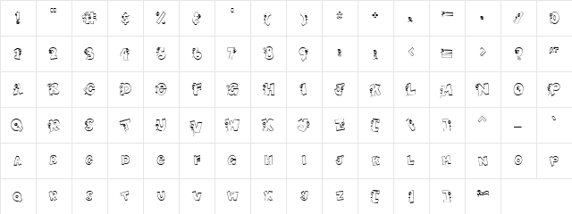 LD Rosebud Regular  glyph index