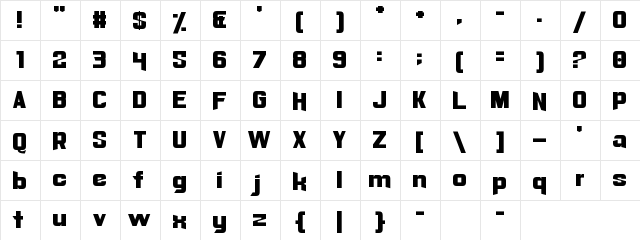 Radaro Regular  glyph index