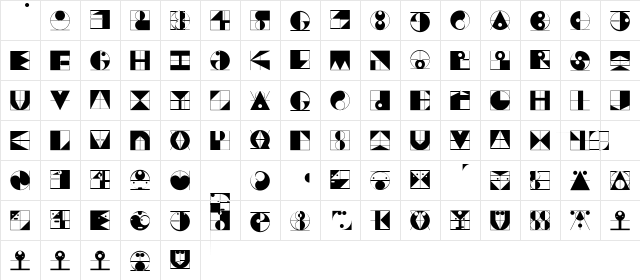 GridRiding Regular  glyph index