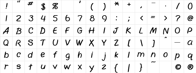 SimplicityExtraBold Regular  glyph index
