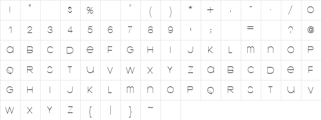 Cool Regular  glyph index