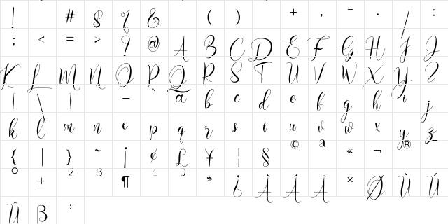 Loffers Regular  glyph index