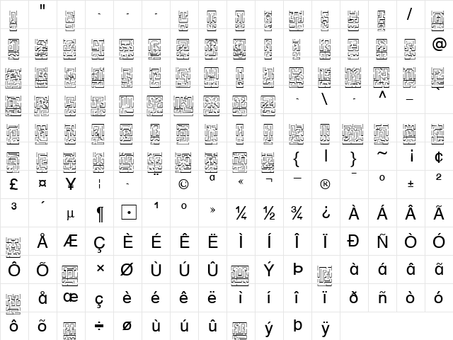 Labyrinth1 Becker Normal  glyph index