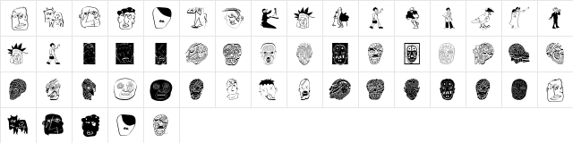 CalligrSketches Regular  glyph index