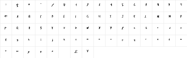 SmokingParadise Regular  glyph index