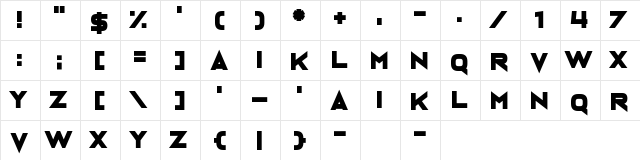 Neuterous Regular  glyph index