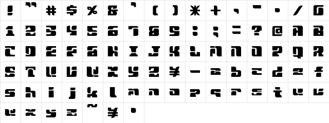 Sportswear ERegular  glyph index