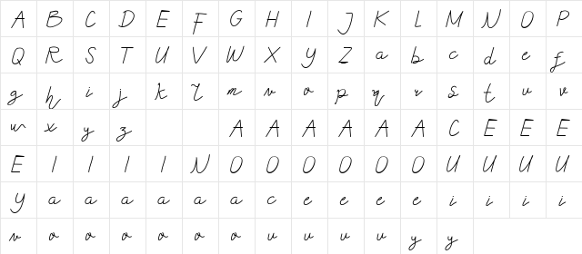 Redalle DEMO Regular  glyph index