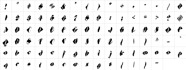 Fictive05 Regular  glyph index