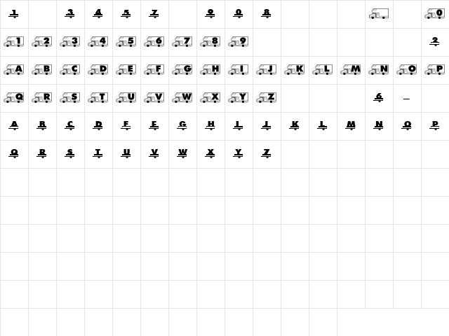 LD RV Regular  glyph index