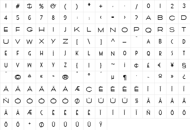Cassandra Normal Regular  glyph index