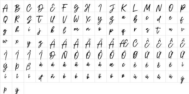 The Sopher Regular  glyph index