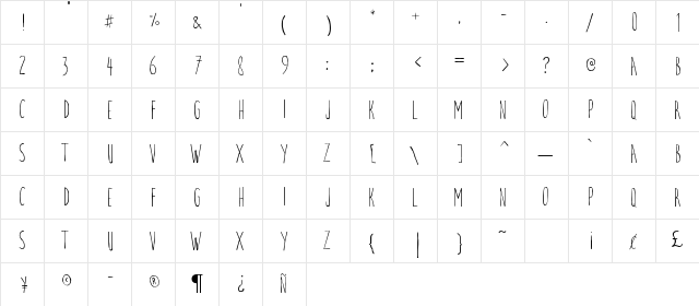 Cartoon 2  Movies Regular  glyph index