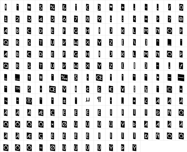 a_LancetCmDn Regular  glyph index