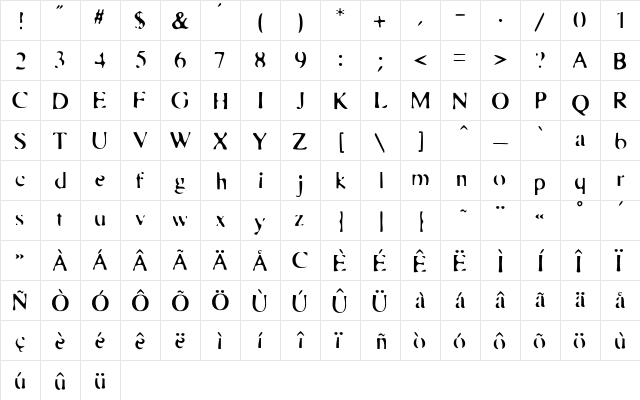 AIBadTimes Regular  glyph index