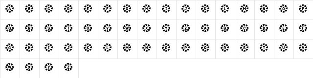 KR Wreath Of Hearts Regular  glyph index