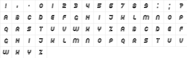 Running Italic  glyph index