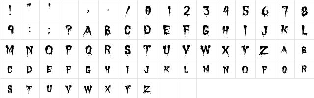 Dracula Regular  glyph index
