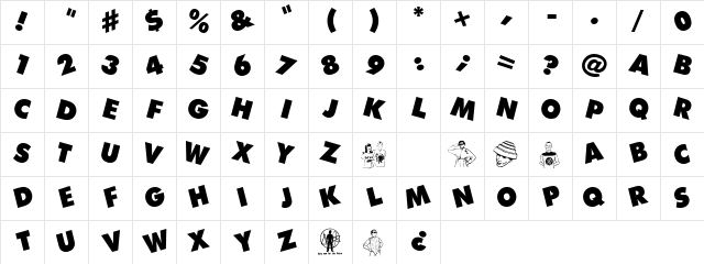 DEVO Regular  glyph index