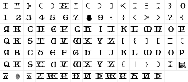TrudeauDemo Regular  glyph index