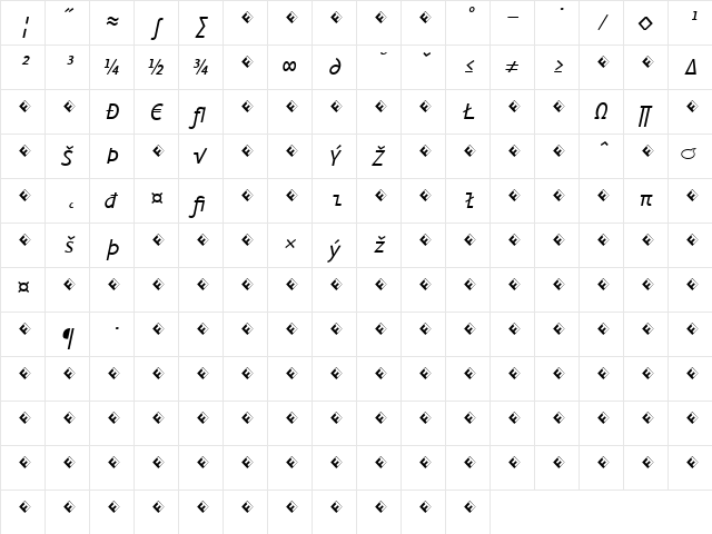 Eureka Mono Exp Regular  glyph index