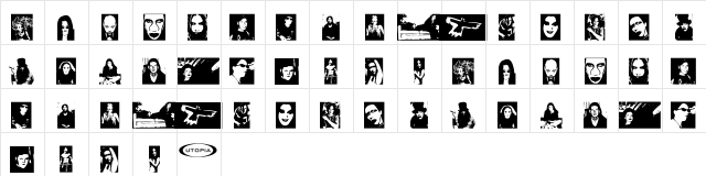 The Beautiful People Regular  glyph index