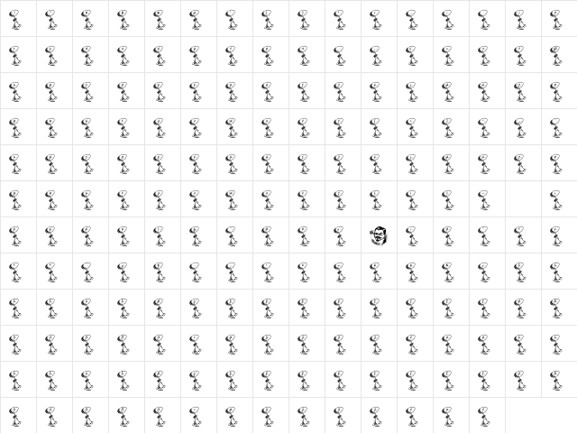 GriffinDucks Regular  glyph index