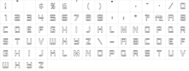 Burger Joint Neon Open JL Regular  glyph index