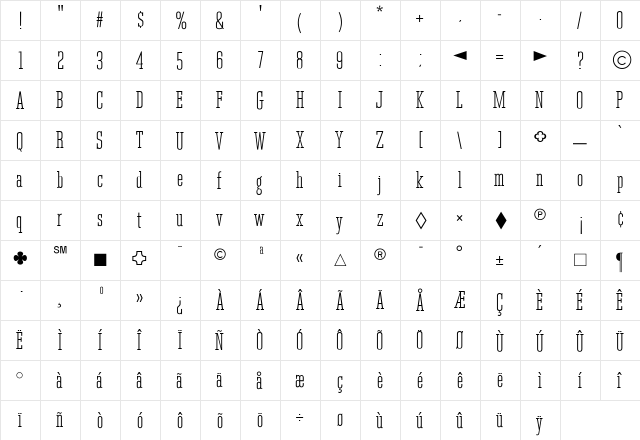 CgTowerCd Medium  glyph index