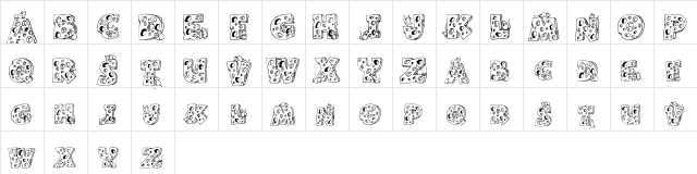Cheese and Mouse Regular  glyph index